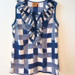 Classy office/night out TORY BURCH blue blouse